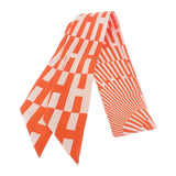 エルメス HERMES ツイリー OP'H 062423S_06 スカーフ シルク BLANC/ORANGE オレンジ レディース【中古】【SAランク】