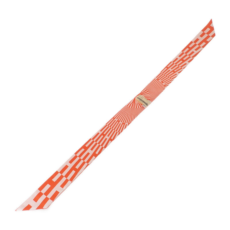 愛馬仕 HERMES Twilly OP'H 062423S_06 絲巾 絲綢 BLANC/ORANGE 橘色 女士【中古】【SA級】
