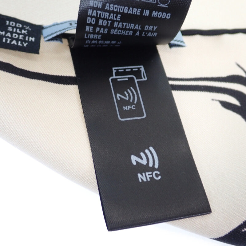 プラダ PRADA プリントツイルスカーフ 1FF004 スカーフ シルク クオーツ ベージュピンク レディース【中古】【Aランク】