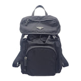 プラダ PRADA Re-Nylon バックパック 1BZ039 リュック・デイパック ナイロン ブラック シルバー金具 メンズ レディース【中古】【Aランク】