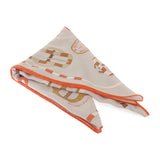 【中古】エルメス HERMES トライアングル・ジェアン H364113S09 スカーフ カシミヤ シルク グレージュ オレンジ モルドレ レディース【SAランク】