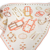 【中古】エルメス HERMES トライアングル・ジェアン H364113S09 スカーフ カシミヤ シルク グレージュ オレンジ モルドレ レディース【SAランク】