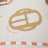 【中古】エルメス HERMES トライアングル・ジェアン H364113S09 スカーフ カシミヤ シルク グレージュ オレンジ モルドレ レディース【SAランク】