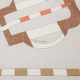 【中古】エルメス HERMES トライアングル・ジェアン H364113S09 スカーフ カシミヤ シルク グレージュ オレンジ モルドレ レディース【SAランク】