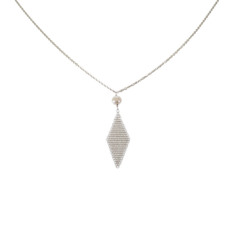 ティファニー TIFFANY&Co. メッシュ タッセル ペンダント ネックレス シルバー925 フレッシュパール シルバー レディース【中古】【Aランク】