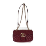 グッチ GUCCI GGマーモント ミニ 446744AADPJ6207 ショルダーバッグ レザー ロッソアンコーラ ボルドー レディース【中古】【Aランク】