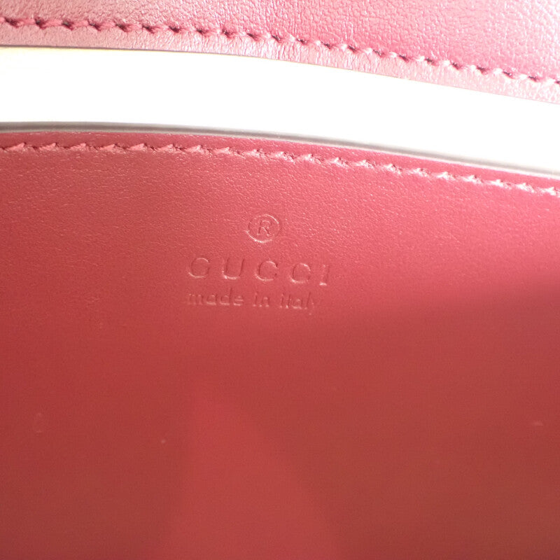 グッチ GUCCI GGマーモント ミニ 446744AADPJ6207 ショルダーバッグ レザー ロッソアンコーラ ボルドー レディース【中古】【Aランク】