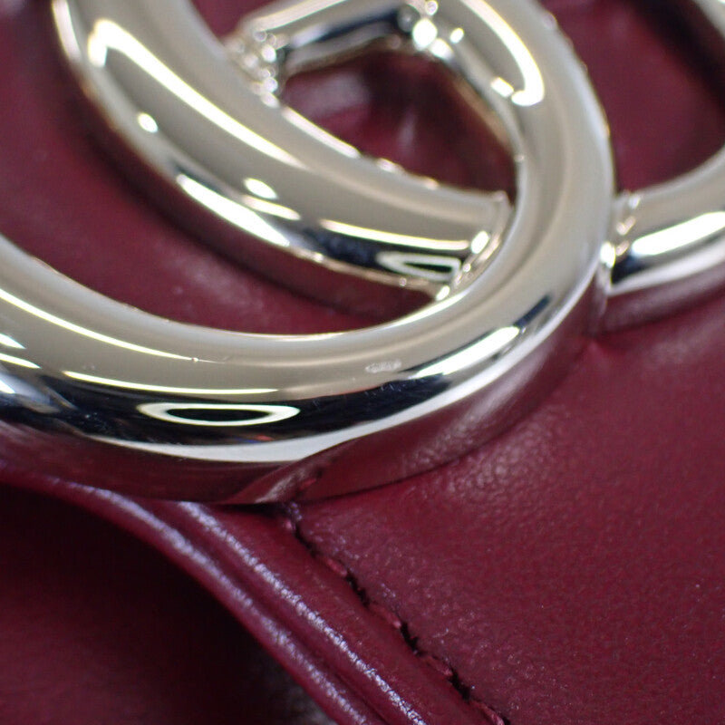 グッチ GUCCI GGマーモント ミニ 446744AADPJ6207 ショルダーバッグ レザー ロッソアンコーラ ボルドー レディース【中古】【Aランク】