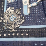 エルメス HERMES カレジェアン140 宮廷の馬具 スカーフ カシミヤ シルク ネイビー ブルー レディース【中古】【Aランク】