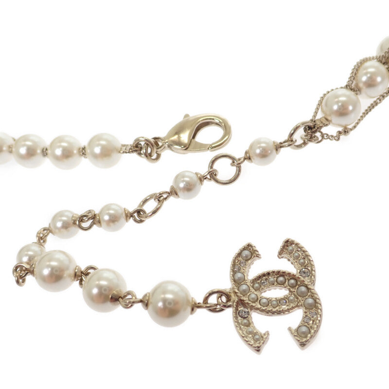 シャネル CHANEL ココマーク チェーン A19C刻印 ベルト GP フェイクパール ラインストーン レディース【中古】【Aランク】