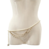 シャネル CHANEL ココマーク チェーン A19C刻印 ベルト GP フェイクパール ラインストーン レディース【中古】【Aランク】