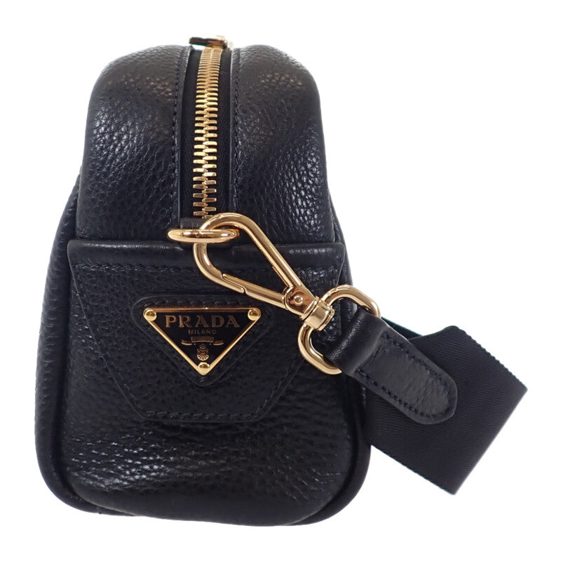 プラダ PRADA ヴィッテロダイノ 1BH187 ショルダーバッグ レザー NERO ブラック レディース メンズ【中古】【Aランク】