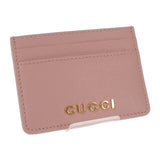 グッチ GUCCI スクリプト 7734280OP0N5909 カードケース レザー ライトピンク ゴールド金具 レディース【中古】【Sランク】