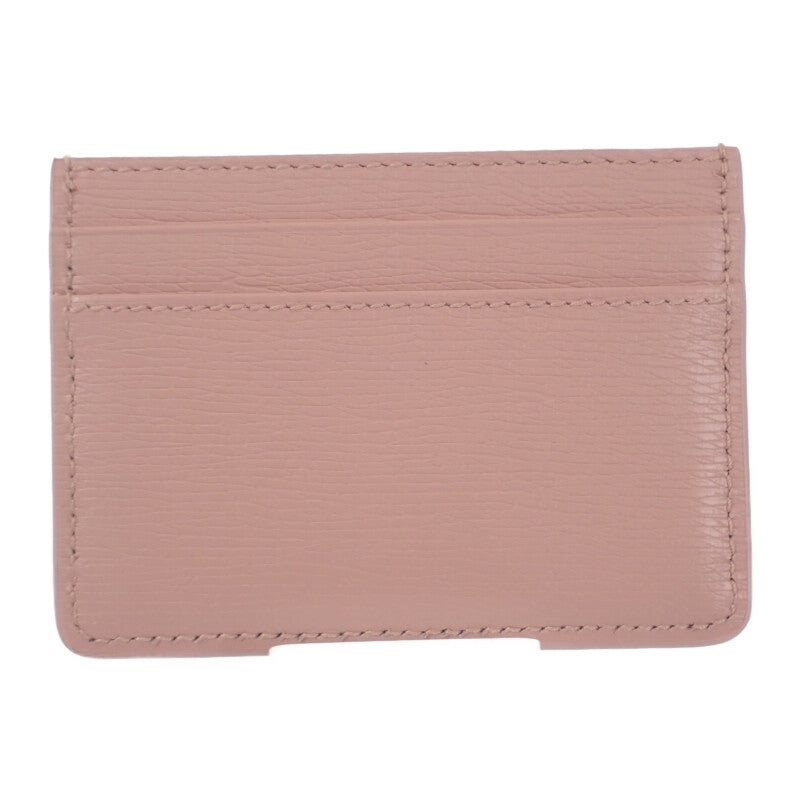 グッチ GUCCI スクリプト 7734280OP0N5909 カードケース レザー ピンク ゴールド金具 レディース【中古】【Sランク】