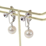 【中古】ミキモト MIKIMOTO フェザー パール イヤリング K18ホワイトゴールド アコヤ真珠 レディース【Aランク】