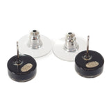 シャネル CHANEL CC ラウンド 17A ピアス ラインストーン ブラック シルバー金具 レディース【中古】【ABランク】