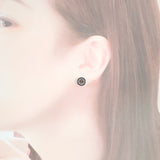 シャネル CHANEL CC ラウンド 17A ピアス ラインストーン ブラック シルバー金具 レディース【中古】【ABランク】