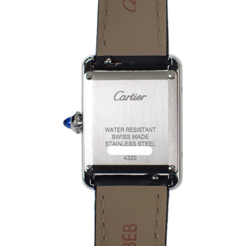 カルティエ CARTIER タンクマスト SM W4TA0016 腕時計 ステンレススチール ダイヤモンド カーフレザー クオーツ シルバー文字盤 レディース【中古】【Aランク】