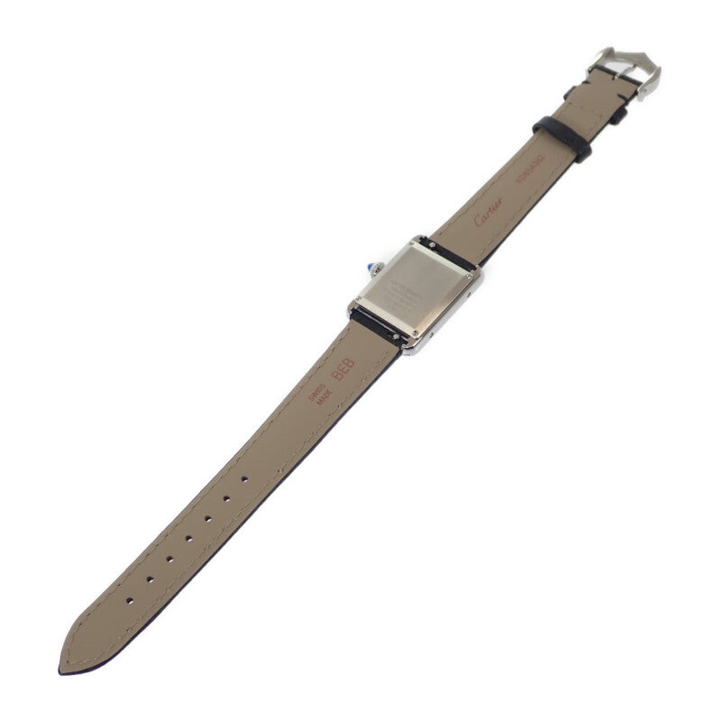 カルティエ CARTIER タンクマスト SM W4TA0016 腕時計 ステンレススチール ダイヤモンド カーフレザー クオーツ シルバー文字盤 レディース【中古】【Aランク】