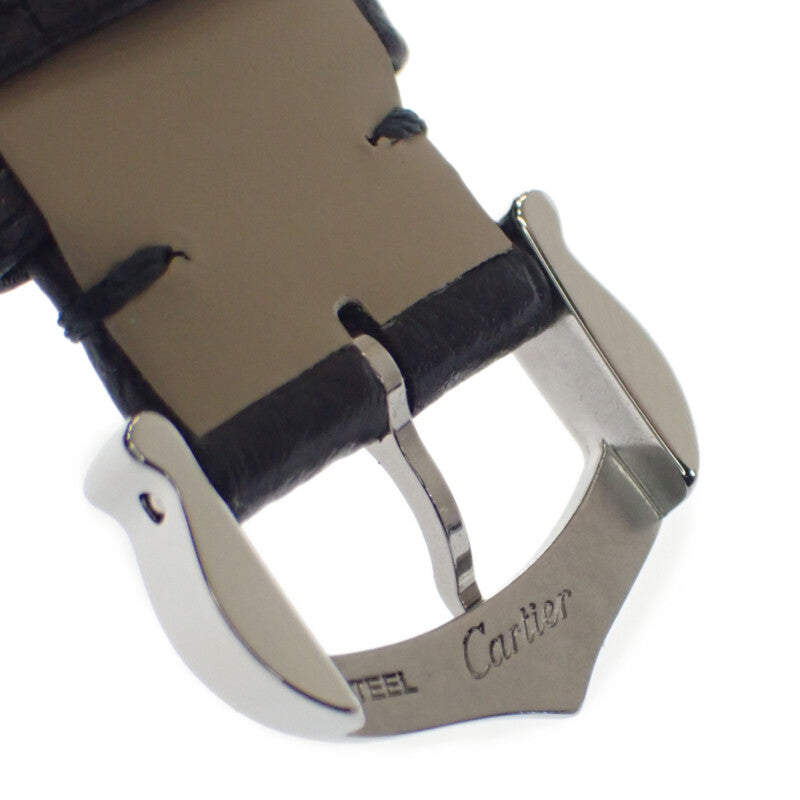 カルティエ CARTIER タンクマスト SM W4TA0016 腕時計 ステンレススチール ダイヤモンド カーフレザー クオーツ シルバー文字盤 レディース【中古】【Aランク】