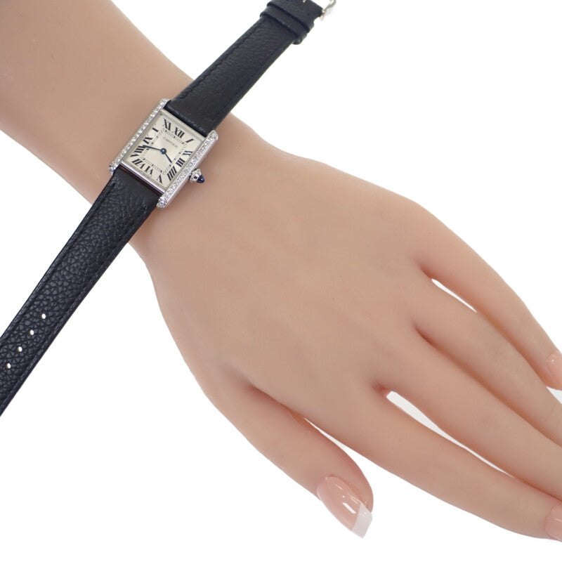 カルティエ CARTIER タンクマスト SM W4TA0016 腕時計 ステンレススチール ダイヤモンド カーフレザー クオーツ シルバー文字盤 レディース【中古】【Aランク】