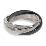 カルティエ CARTIER トリニティ SM フルエタニティ 11号 B4235451 リング K18ホワイトゴールド セラミック ブラック ダイヤモンド レディース【中古】【Aランク】