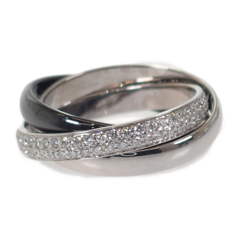 カルティエ CARTIER トリニティ SM フルエタニティ 11号 B4235451 リング K18ホワイトゴールド セラミック ブラック ダイヤモンド レディース【中古】【Aランク】