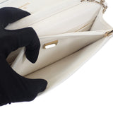 シャネル CHANEL クラシック チェーンウォレット AP0250 ショルダーバッグ キャビアスキン ホワイト ゴールド金具 レディース【中古】【Aランク】