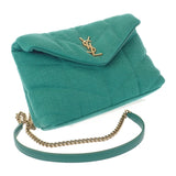 【商談中/対象者以外注文不可】【中古】サンローラン SAINT LAURENT ルル パファー トイバッグ 620333 ショルダーバッグ キャンバス レザー グリーン ゴールド金具 レディース【Aランク】