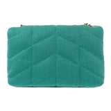 【商談中/対象者以外注文不可】【中古】サンローラン SAINT LAURENT ルル パファー トイバッグ 620333 ショルダーバッグ キャンバス レザー グリーン ゴールド金具 レディース【Aランク】