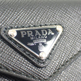 プラダ PRADA トライアングル 1TL404 カードケース サフィアーノ ブラック レディース【中古】【Aランク】