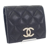 シャネル CHANEL マトラッセ コンパクトウォレット AP4248B1821294305 二つ折り財布 キャビアスキン ブラック ゴールド金具 レディース【中古】【Aランク】