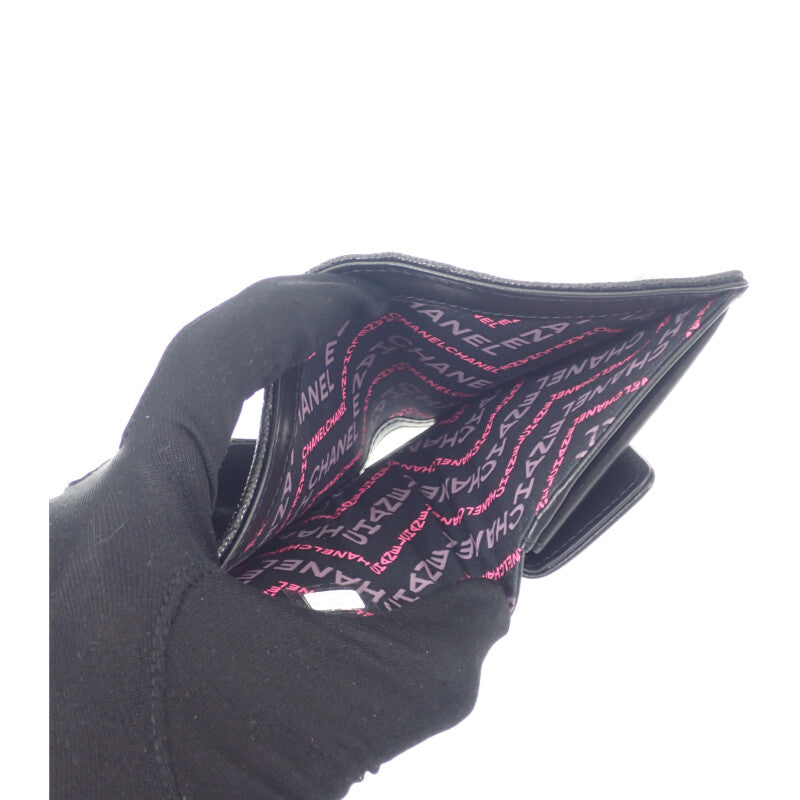 シャネル CHANEL マトラッセ コンパクトウォレット AP4248B1821294305 二つ折り財布 キャビアスキン ブラック ゴールド金具 レディース【中古】【Aランク】