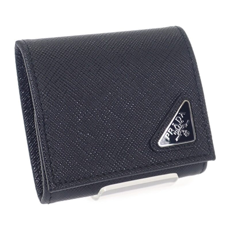 プラダ PRADA サフィアーノ トライアングル 2MM935_QHH_F0002 コインケース サフィアーノ ブラック レディース メンズ【中古】【Aランク】