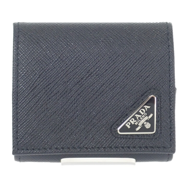プラダ PRADA サフィアーノ トライアングル 2MM935_QHH_F0002 コインケース サフィアーノ ブラック レディース メンズ【中古】【Aランク】