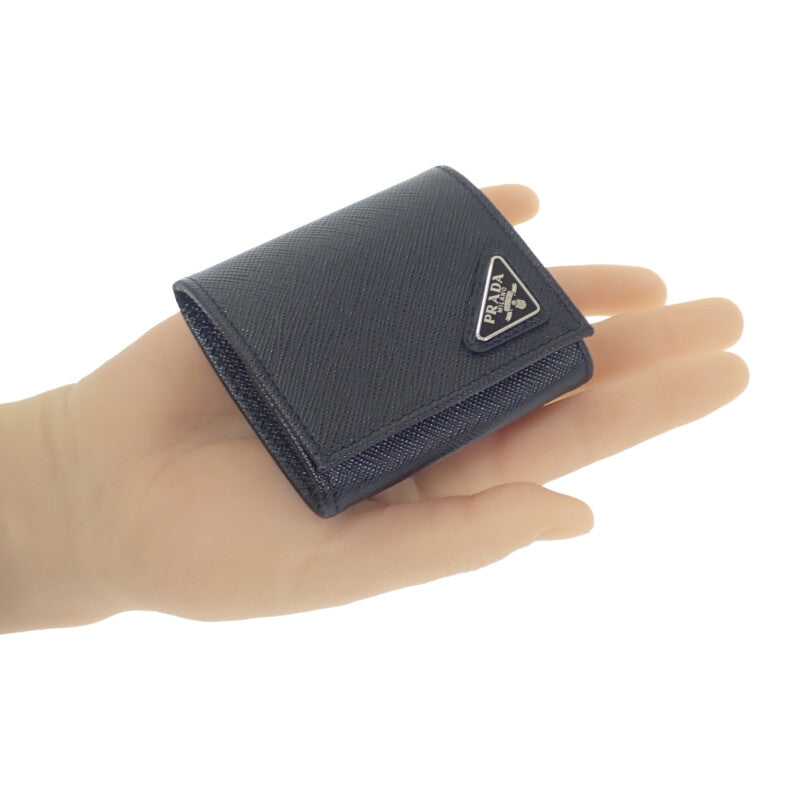 プラダ PRADA サフィアーノ トライアングル 2MM935_QHH_F0002 コインケース サフィアーノ ブラック レディース メンズ【中古】【Aランク】
