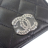 シャネル CHANEL マトラッセ コンパクトウォレット AP3828B1562094305 二つ折り財布 キャビアスキン ブラック シルバー金具 レディース【中古】【SAランク】