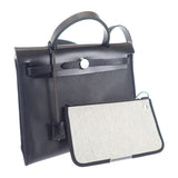 エルメス HERMES エールバッグジップPM 2WAYバッグ ハンドバッグ トワルアッシュベルリンヌ×ヴァッシュハンター ブラック シルバー金具 レディース【中古】【ABランク】