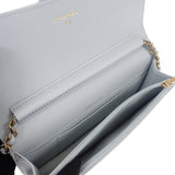 シャネル CHANEL フラップ フォンケース AP3744 ショルダーバッグ グレインドカーフスキン ライトブルー ゴールド金具 レディース【中古】【Aランク】