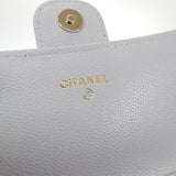 シャネル CHANEL フラップ フォンケース AP3744 ショルダーバッグ グレインドカーフスキン ライトブルー ゴールド金具 レディース【中古】【Aランク】