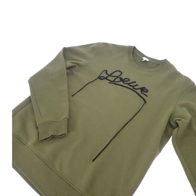 ロエベ LOEWE ロゴ シャツ 長袖 M H526Y24J06 スウェット コットン カーキ メンズ【中古】【Aランク】