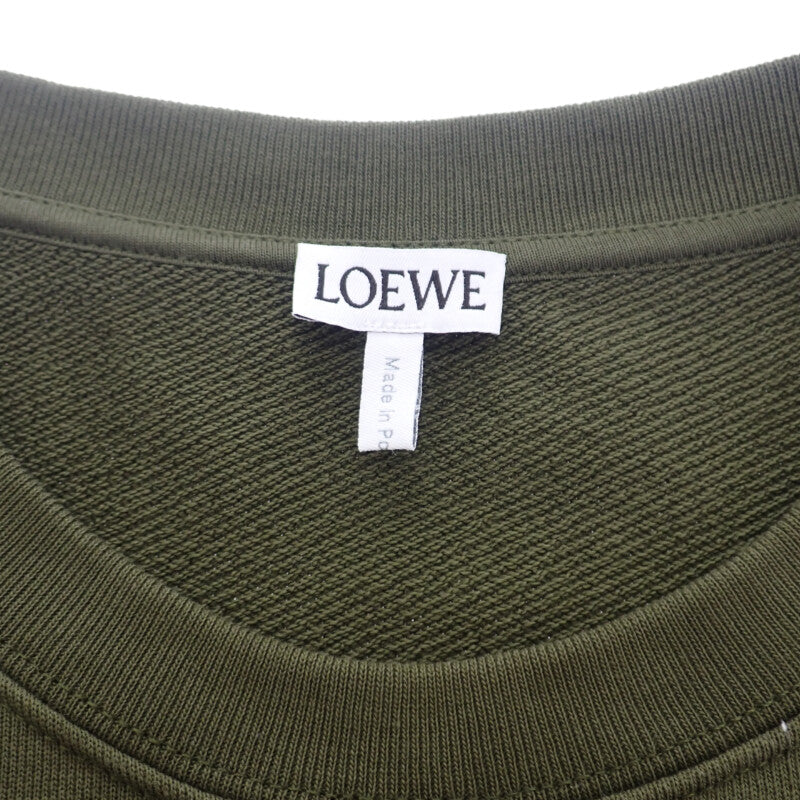 ロエベ LOEWE ロゴ シャツ 長袖 M H526Y24J06 スウェット コットン カーキ メンズ【中古】【Aランク】