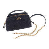 【中古】クリスチャンディオール Christian Dior カロ Dコージー ミニバッグ S5163UWHC_M900 ショルダーバッグ 2WAYバッグ カーフ ブラック ゴールド金具 レディース【ABランク】