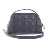 【中古】クリスチャンディオール Christian Dior カロ Dコージー ミニバッグ S5163UWHC_M900 ショルダーバッグ 2WAYバッグ カーフ ブラック ゴールド金具 レディース【ABランク】