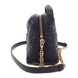 【中古】クリスチャンディオール Christian Dior カロ Dコージー ミニバッグ S5163UWHC_M900 ショルダーバッグ 2WAYバッグ カーフ ブラック ゴールド金具 レディース【ABランク】