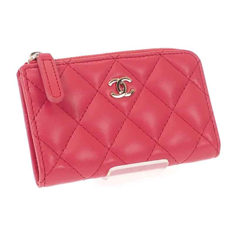 シャネル CHANEL マトラッセ キーリング付き AP0221 コインケース ラムスキン ピンク ゴールド金具 レディース【中古】【Aランク】