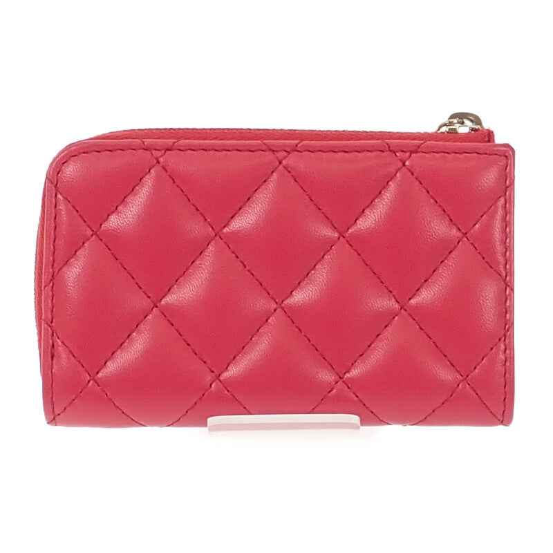 シャネル CHANEL マトラッセ キーリング付き AP0221 コインケース ラムスキン ピンク ゴールド金具 レディース【中古】【Aランク】
