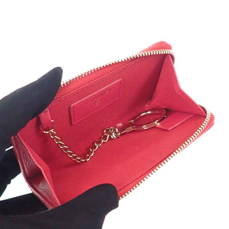 シャネル CHANEL マトラッセ キーリング付き AP0221 コインケース ラムスキン ピンク ゴールド金具 レディース【中古】【Aランク】
