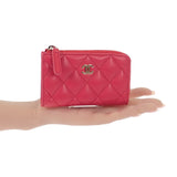 シャネル CHANEL マトラッセ キーリング付き AP0221 コインケース ラムスキン ピンク ゴールド金具 レディース【中古】【Aランク】