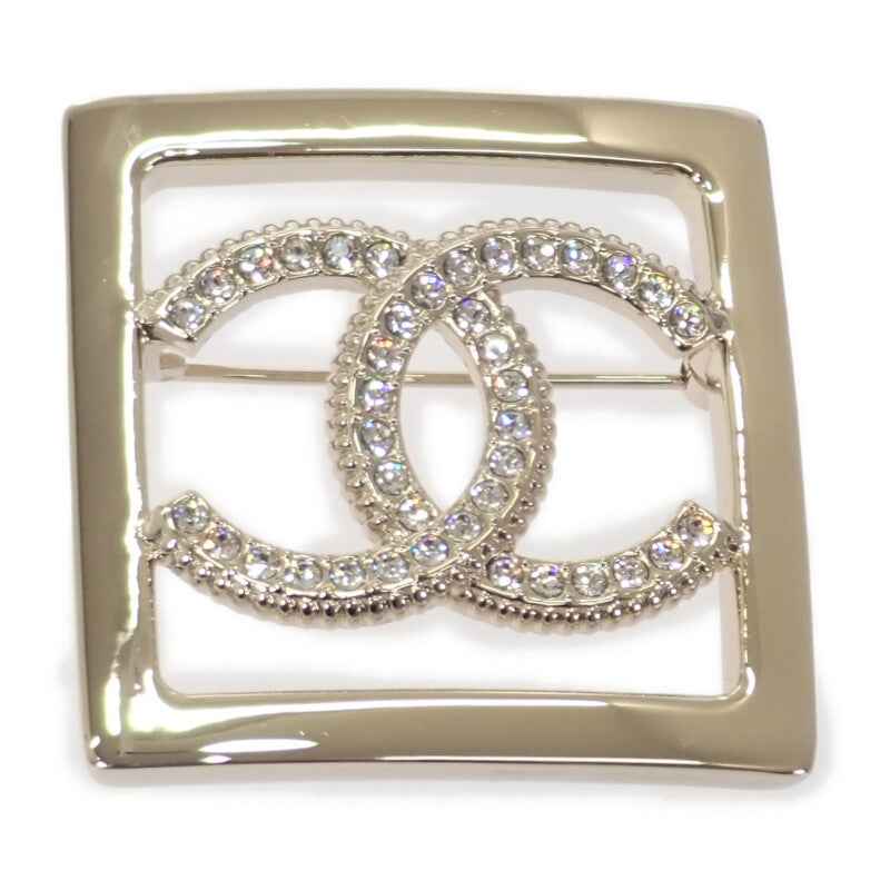 シャネル CHANEL CCスクエア A23P刻印 ブローチ メタル クリスタル ゴールド レディース メンズ【中古】【Aランク】
